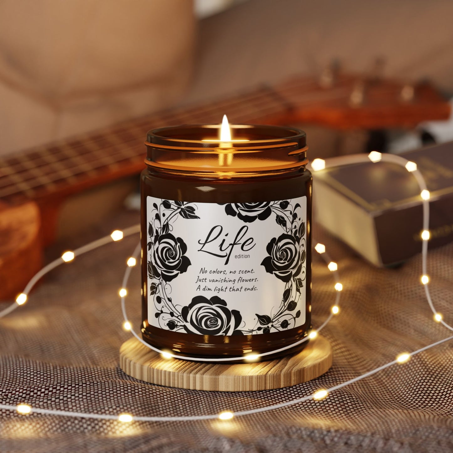A boring, colorless candle made of soy with no scent, just like life.