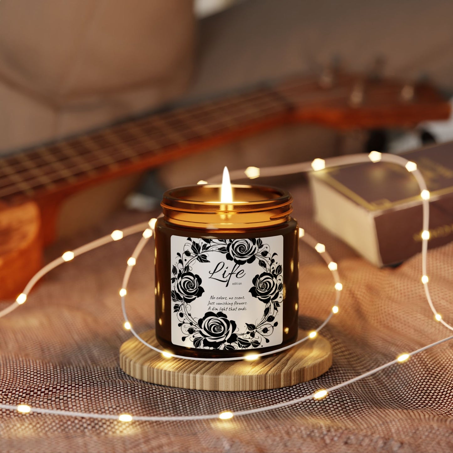 A boring, colorless candle made of soy with no scent, just like life.